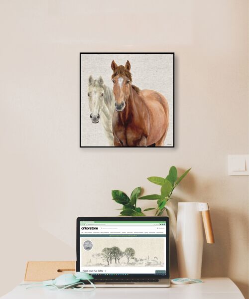 Wall Art Board, Pair of Horses, Ash & Star, Jane Bannon