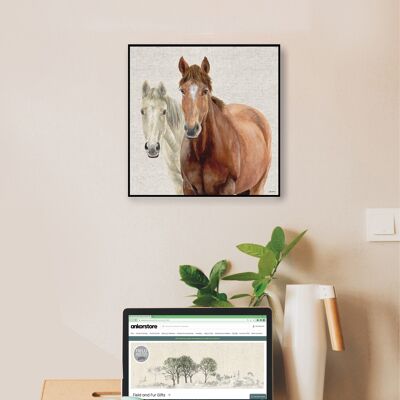 Tableau d'art mural, Paire de chevaux, Ash & Star, Jane Bannon