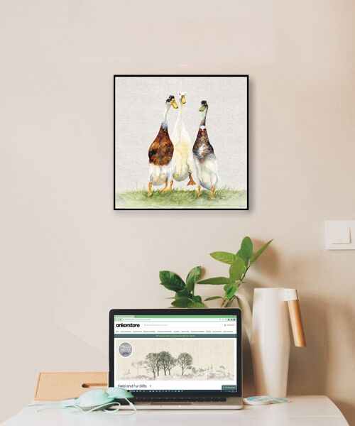 Wall Art Board, Running Ducks, Dilly Roly & Henry, by Jane Bannon
