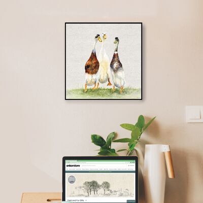 Wall Art Board, Running Ducks, Dilly Roly & Henry, by Jane Bannon