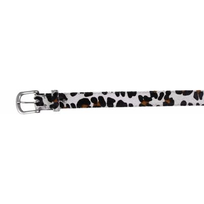 Cinturón de piel de vaca 30801 | Estampado de pantera | Talla: 85