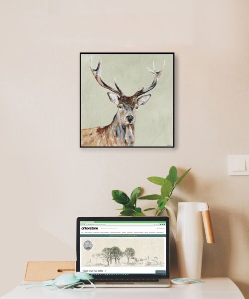 Wall Art Board, Highland Stag, Montgomery, by Jane Bannon
