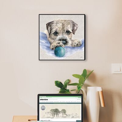 Wandkunstkarton, Borderm Terrier, Murray, von Jane Bannon