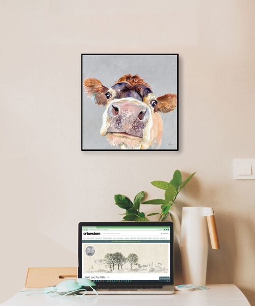 Wall Art Board, Jersey Cow, Pammy, by Jane Bannon