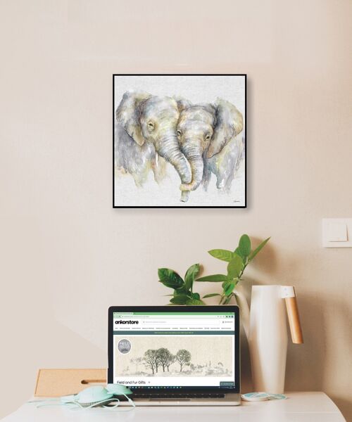 Wall Art Board, Elephants, Soul Mates, by Jane Bannon