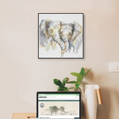 Wandkunsttafel, Elefanten, Seelenverwandte, von Jane Bannon