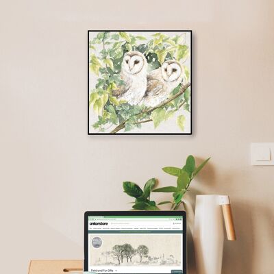 Wall Art Board, Pair of Owls, Twoo's Company, by Jane Bannon