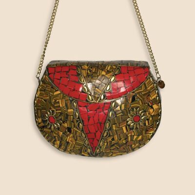 Mosaik Clutch Bag - FONDA - Braun