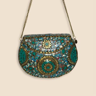 Mosaic Clutch Bag - SANDIA - Turquoise