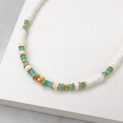 Necklace GIGI white-turquoise