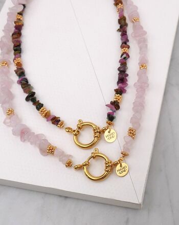 Collier TIAMO Prune ou Rose 1