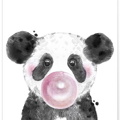 Burbuja de panda rosa Póster