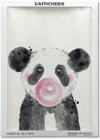 Affiche Bulle de Panda Rose 2