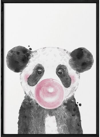 Affiche Bulle de Panda Rose 3