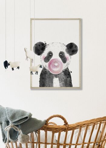 Affiche Bulle de Panda Rose 4