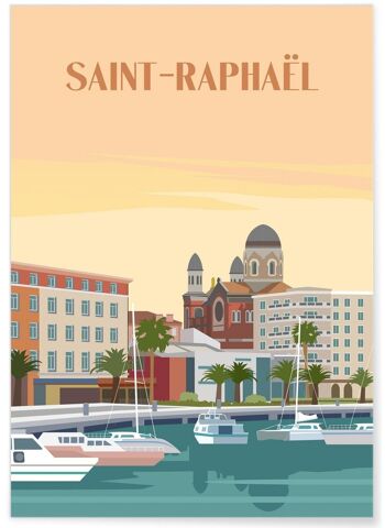 Affiche illustration de la ville de Saint-Raphaël 1