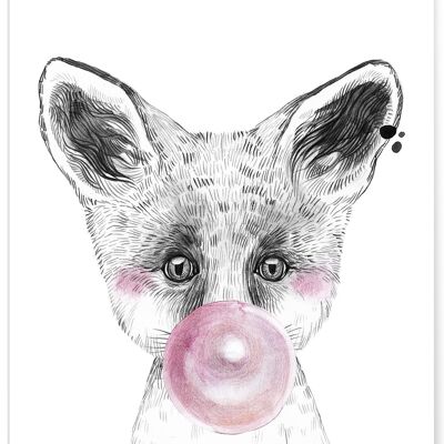 Poster "Pink Fox Bubble"