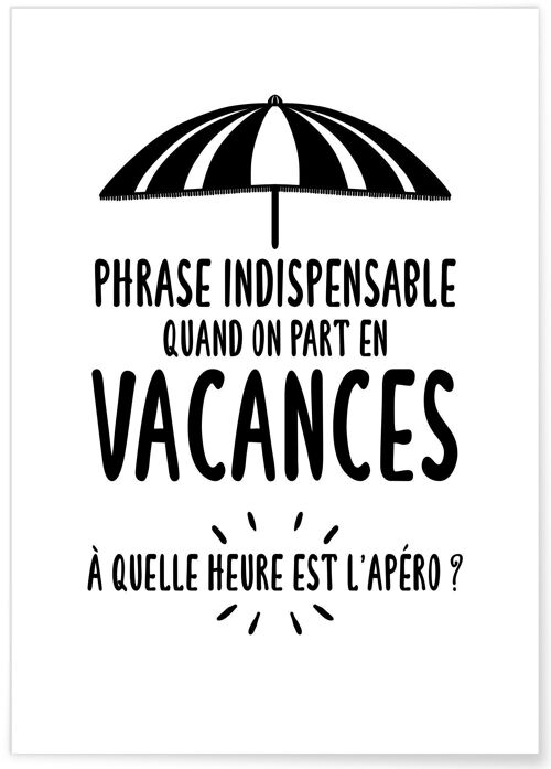 Affiche "Phrase Vacances"