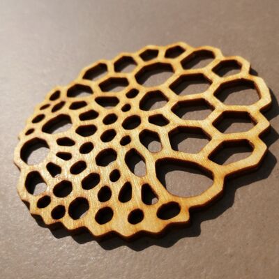 Birkenholz Untersetzer in Verschiedenen Designs - Voronoi