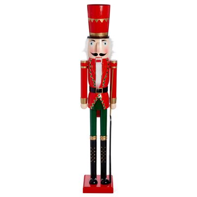 Soldado gigante de Navidad Cascanueces (120 cm) Decoración navideña tradicional de tamaño real