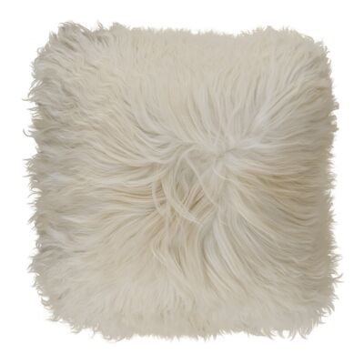 Cuscino in pelle di pecora islandese Bianco