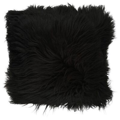 Icelandic Sheepskin Cushion Black