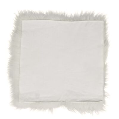 Cojín para silla Texel de piel de oveja blanco