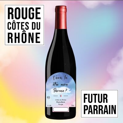 Vino regalo "Padrino" - AOC Côtes du Rhône ROSSO 75cl