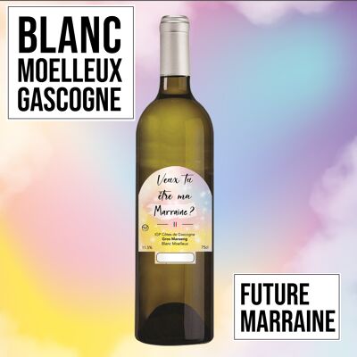 Vino de regalo "Madrina" - IGP - Côtes de Gascogne Grand manseng blanco dulce 75cl