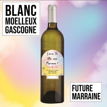 Vin cadeau "Marraine"- IGP - Côtes de Gascogne Grand manseng blanc moelleux 75cl 1