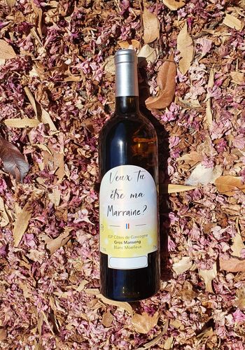 Vin cadeau "Marraine"- IGP - Côtes de Gascogne Grand manseng blanc moelleux 75cl 3
