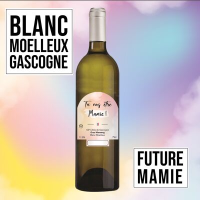 Vin cadeau "Mamie" - IGP - Côtes de Gascogne Grand manseng blanc moelleux 75cl