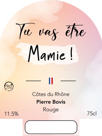 Vin cadeau "Mamie" - AOC Côtes du Rhône ROUGE 75cl 2