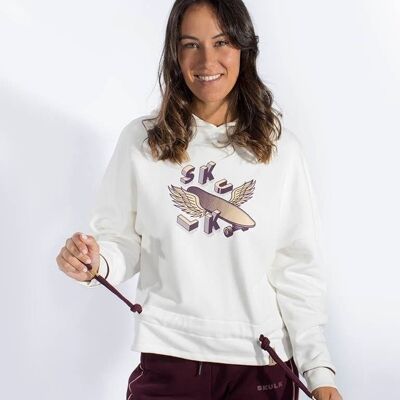 Felpa con cappuccio Skate - Bianco