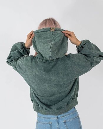 Sweat à capuche Washed - Vert 2