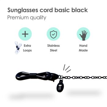 Lunettes de soleil Chain Cord Black Basic (Unisexe) 2