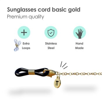 Lunettes de soleil Chain Cord Gold Basic (Unisexe) 2