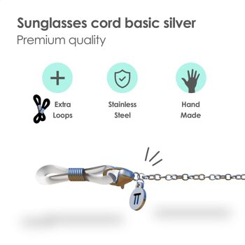Lunettes de soleil Chain Cord Silver Basic (Unisexe) 2