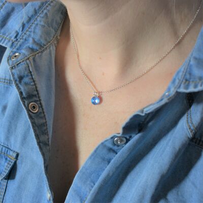 Collier perle Bleu Lumière