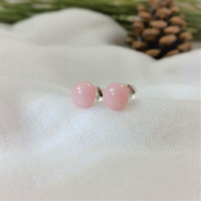 Powder pink stud earrings