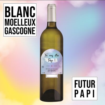 Vino de regalo "Papi" - IGP - Côtes de Gascogne Grand manseng blanco dulce 75cl
