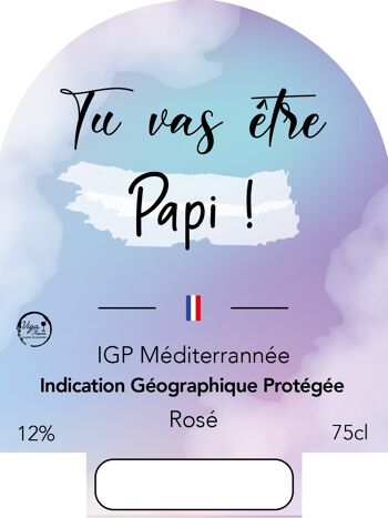 Vin cadeau "Papi" - IGP Méditérrannée ROSE 75cl 2