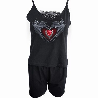 BAT'S HEART - Conjunto de pijama de camisola orgánica de 2 piezas