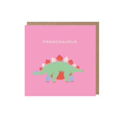 Tarjeta de embarazo de dinosaurio divertido Pregosaurus
