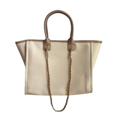 Borsa Tripoli abbinata a catene beige