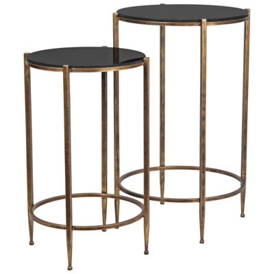 Glass Topped Circular Tables S/2 (Small)