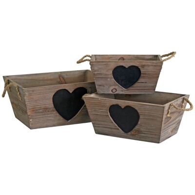 Heart Blackboard Trugs S/3 set