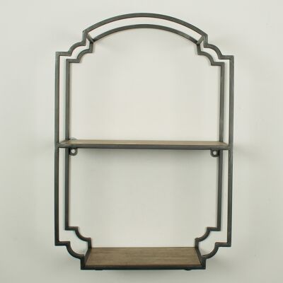 ARCHED METAL/WD DECO SHELF