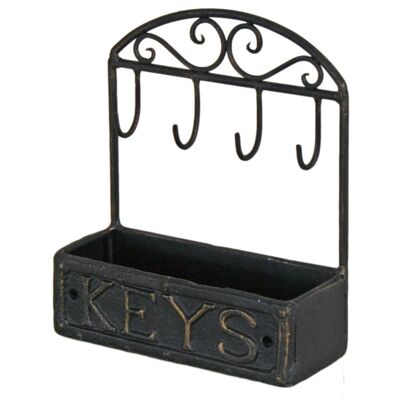 "Keys" Basket with Hooks