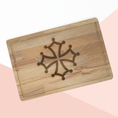 Occitan cross engraved cutting board